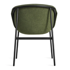 The Past Life Chair from Blu Dot with olive seat and black base from the back.