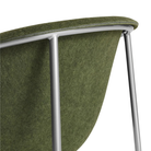 The Past Life Chair from Blu Dot with olive seat and silver base close up.