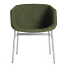 The Past Life Chair from Blu Dot with olive seat and silver base.