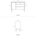 The Peek 1 Door / 3 Drawer Credenza from Blu Dot dimensions.