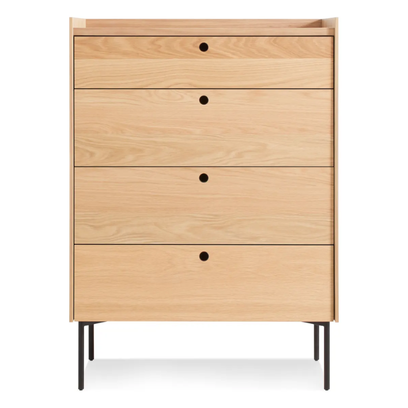 The Peek 4 Drawer Dresser from Blu Dot in white oak.