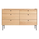 The Peek 6 Drawer Dresser from Blu Dot in white oak.