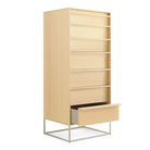 The Rule Chiffonier from Blu Dot in maple with an open drawer.