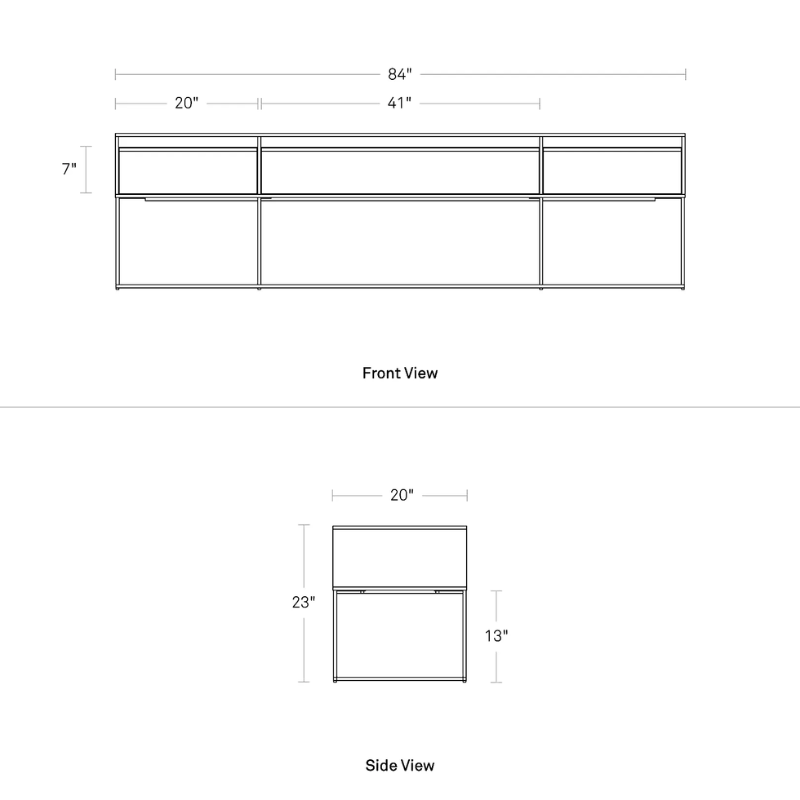 The Rule Long and Low from Blu Dot dimensions.