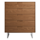 The Series 11 5 Drawer Dresser from Blu Dot in walnut with stainless steel legs.