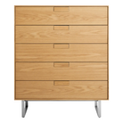 The Series 11 5 Drawer Dresser from Blu Dot in white oak with stainless steel legs