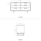 The Series 11 6 Drawer Dresser from Blu Dot dimensions.