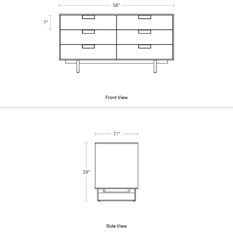 The Series 11 6 Drawer Dresser from Blu Dot dimensions.