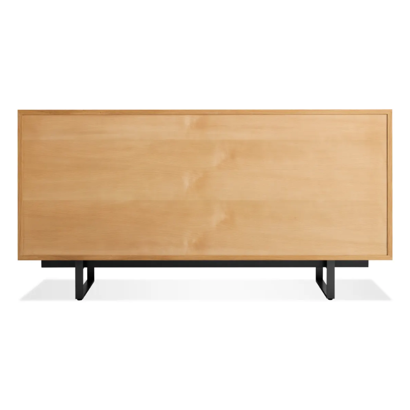 The Series 11 6 Drawer Dresser from Blu Dot in white oak with oblivion legs from the back.