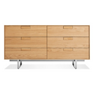 The Series 11 6 Drawer Dresser from Blu Dot in white oak with stainless steel legs.