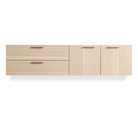 The Shale 2 Door / 2 Drawer Wall-Mounted Cabinet from Blu Dot in hickory.