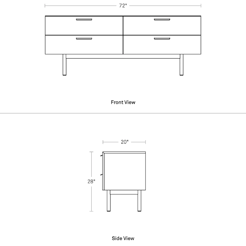 The Shale 4 Drawer Dresser from Blu Dot dimensions.