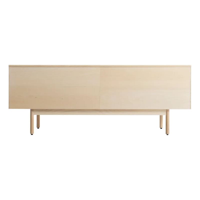 The Shale 4 Drawer Dresser from Blu Dot in hickory from the back.