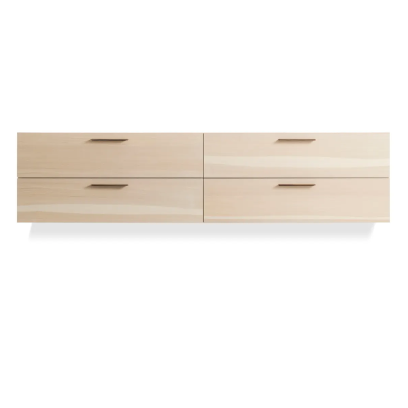 The Shale 4 Drawer Wall-Mounted Cabinet from Blu Dot in hickory.