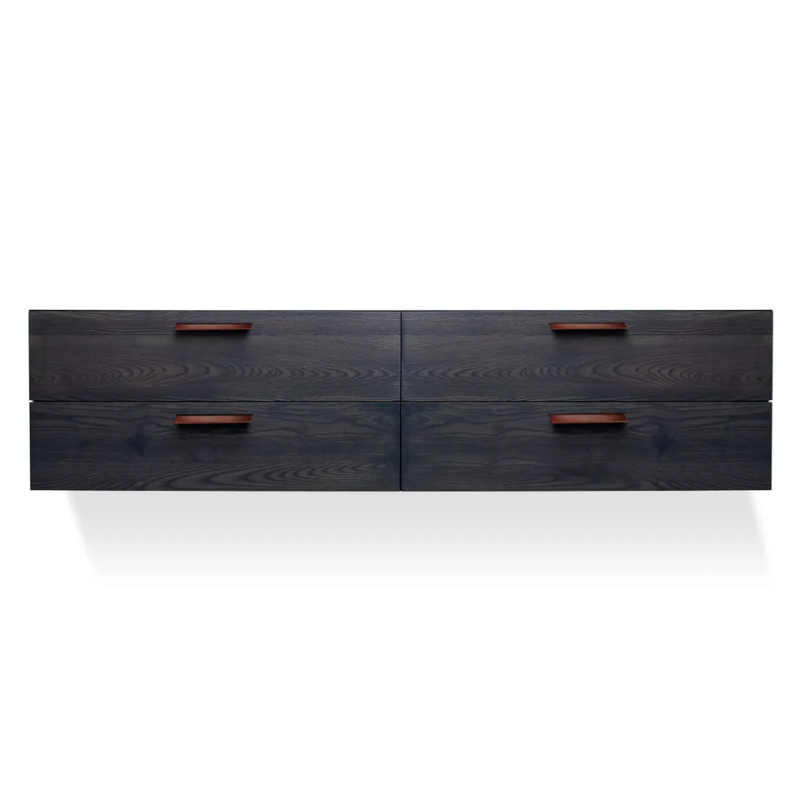 The Shale 4 Drawer Wall-Mounted Cabinet from Blu Dot in smoke on ash.