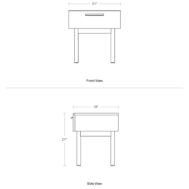 The Shale Nightstand from Blu Dot dimensions.