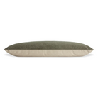 The large Signal Dog Bed from Blu Dot with barto olive upholstery from the side.