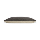 The small Signal Dog Bed from Blu Dot with barto charcoal upholstery from the side.