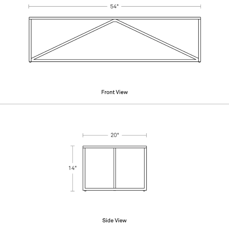 The Strut Coffee Table from Blu Dot dimensions.