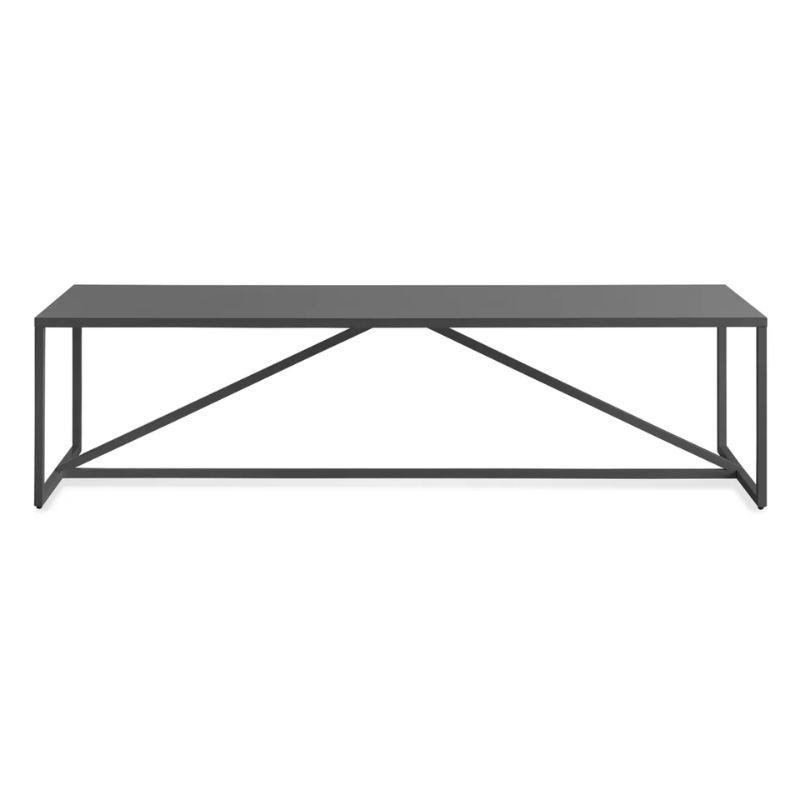 The Strut Coffee Table from Blu Dot in slate from a high angle.