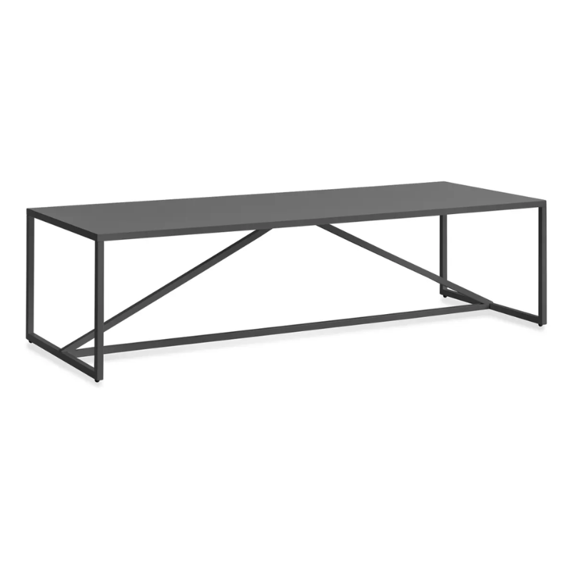 The Strut Coffee Table from Blu Dot in slate from a top angle.