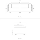 The Sunday 82 inch Sofa from Blu Dot dimensions.