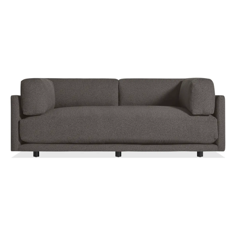 The Sunday 82 inch Sofa from Blu Dot in kelso charcoal.