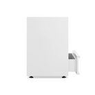 The Superchoice 3 Drawer Dresser from Blu Dot in white from the side with an open drawer.