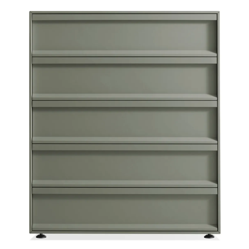 The Superchoice 5 Drawer Dresser from Blu Dot in grey green.