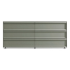 The Superchoice 6 Drawer Dresser from Blu Dot in grey green.