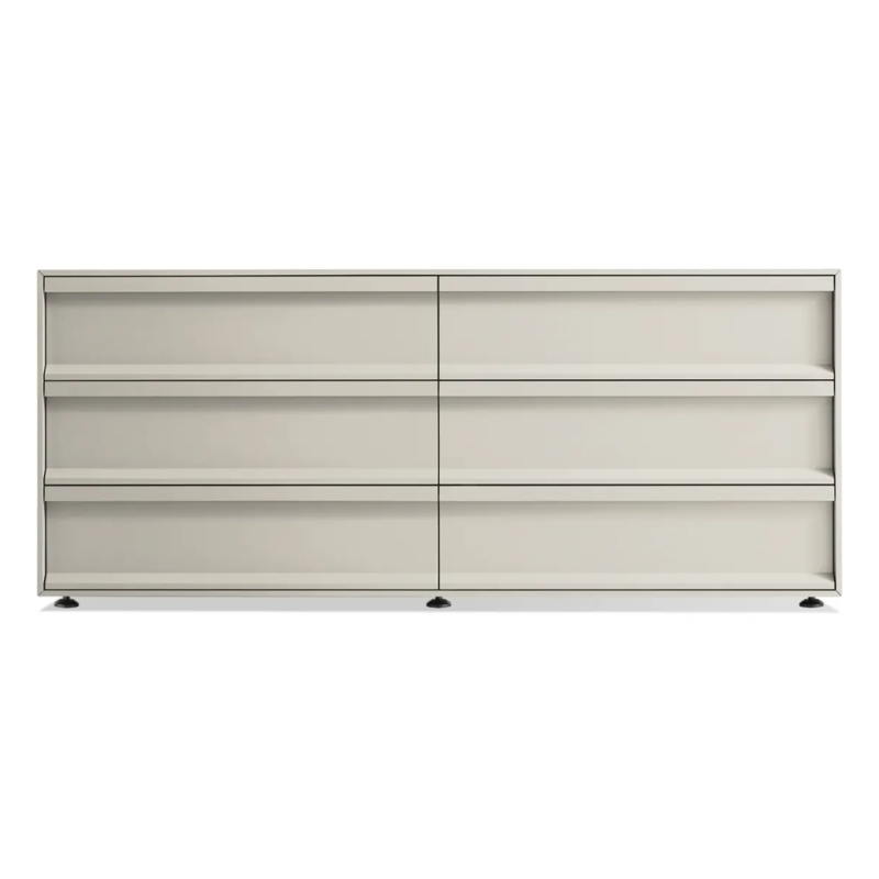 The Superchoice 6 Drawer Dresser from Blu Dot in putty.