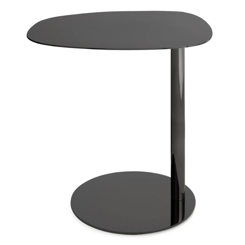 The Swole Small Table from Blu Dot in black nickel.