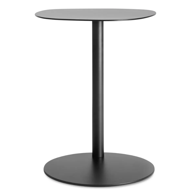 The Swole Small Table from Blu Dot in black from the side.