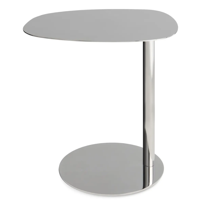 The Swole Small Table from Blu Dot in polished stainless steel.