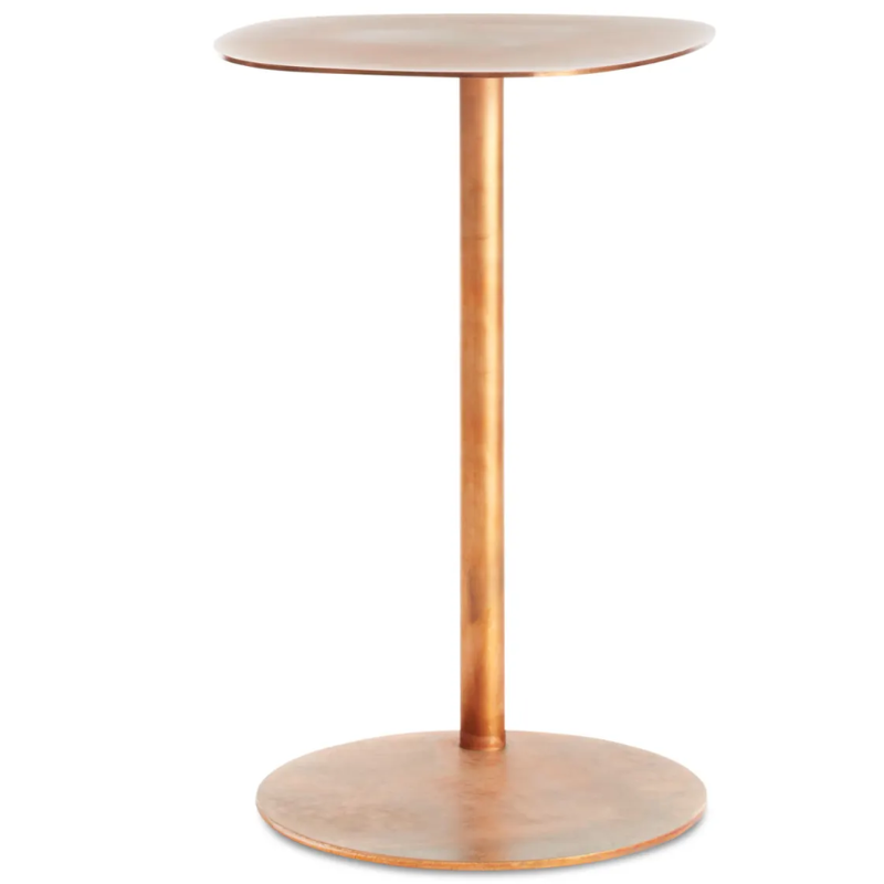 The Swole Tall Table from Blu Dot in copper from the side.