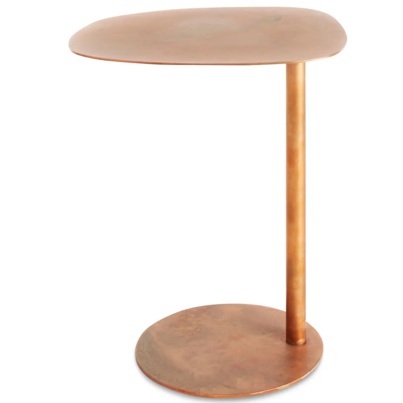 The Swole Tall Table from Blu Dot in copper from a top angle.