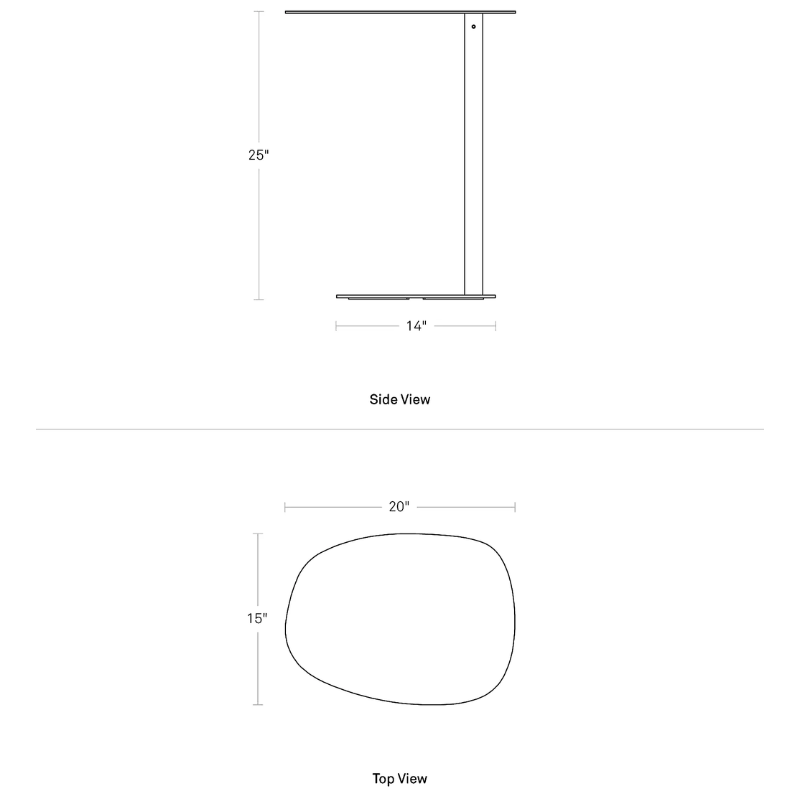 The Swole Tall Table from Blu Dot dimensions.