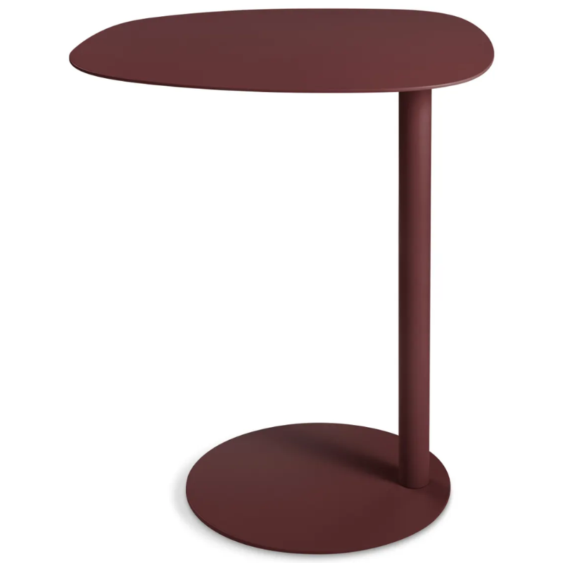 The Swole Tall Table from Blu Dot in oxblood.