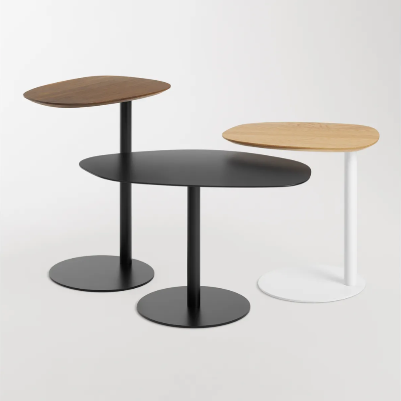 The Swole Wood Small Table from Blu Dot with other pieces from the Swole Collection.