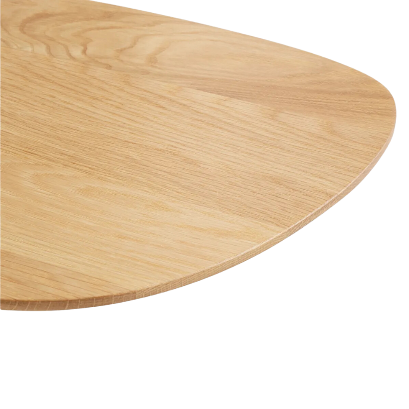 The Swole Wood Tall Table from Blu Dot with a white oak tabletop close up.