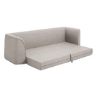 The Thataway 102" Sleeper Sofa from Blu Dot in tait charcoal from a high angle extended as a bed.