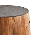 The Turn Stool from Blu Dot with a heathered graphite felt top close up.