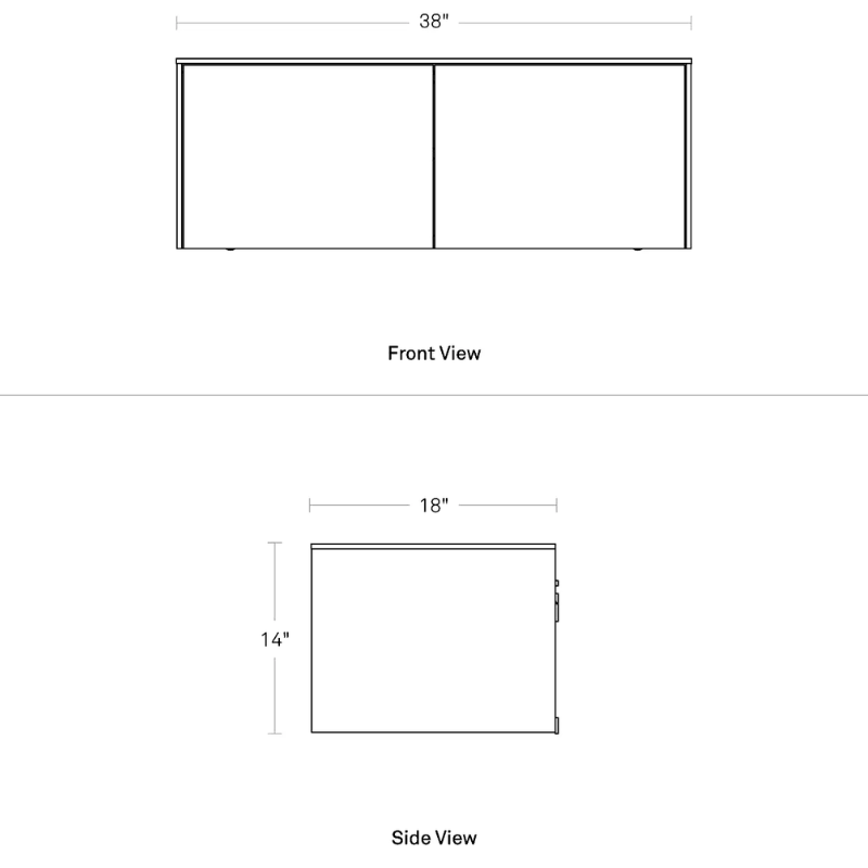 The Wonder Wall 2.0 2 Door Cabinet from Blu Dot dimensions.