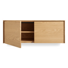 The Wonder Wall 2.0 2 Door Cabinet from Blu Dot in white oak with an open door.