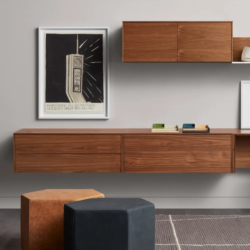 The Wonder Wall 2.0 2 Drawer Cabinet from Blu Dot in a lounge.