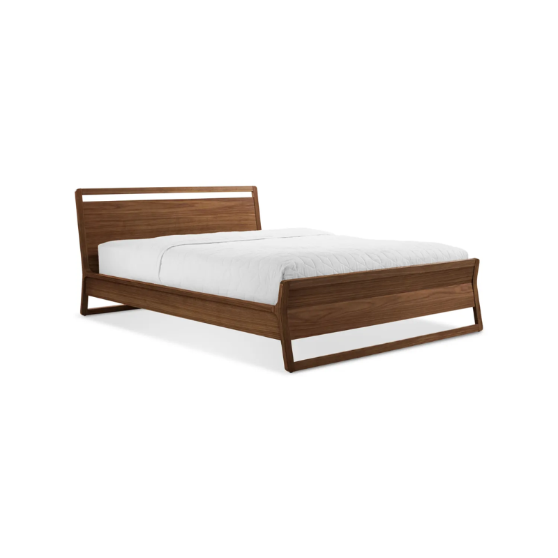 The full-size Woodrow Bed from Blu Dot made with walnut.