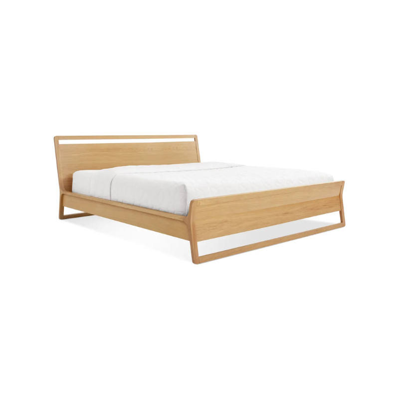 The king-size Woodrow Bed from Blu Dot made with white oak.