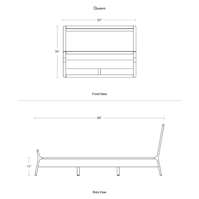 The queen-size Woodrow Bed from Blu Dot dimensions.