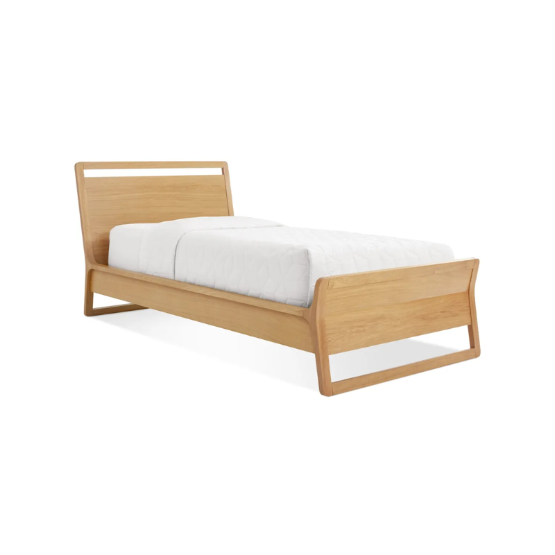 The twin-size Woodrow Bed from Blu Dot made with white oak.