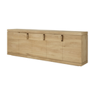 The Burger Sideboard from Ethnicraft with three open drawers.